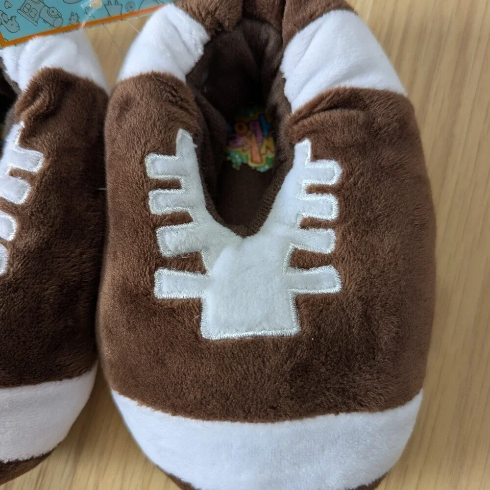 NWT Kids Football Plush Mooshy Slippers (Various Sizes Available)